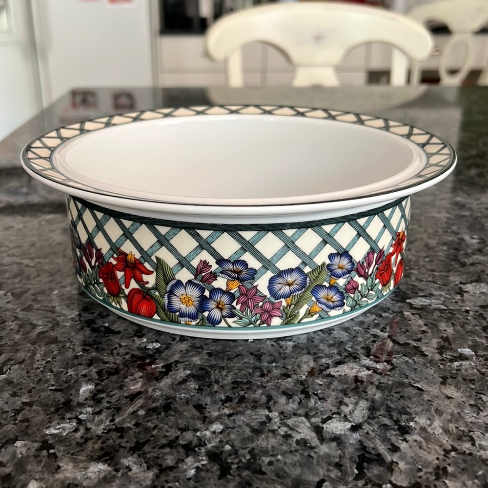 Dansk Nordic Garden Porcelain Rimmed Bowl for Serving